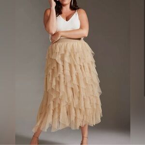 Anthropologie The Cheri Ruffle Skirt 2X